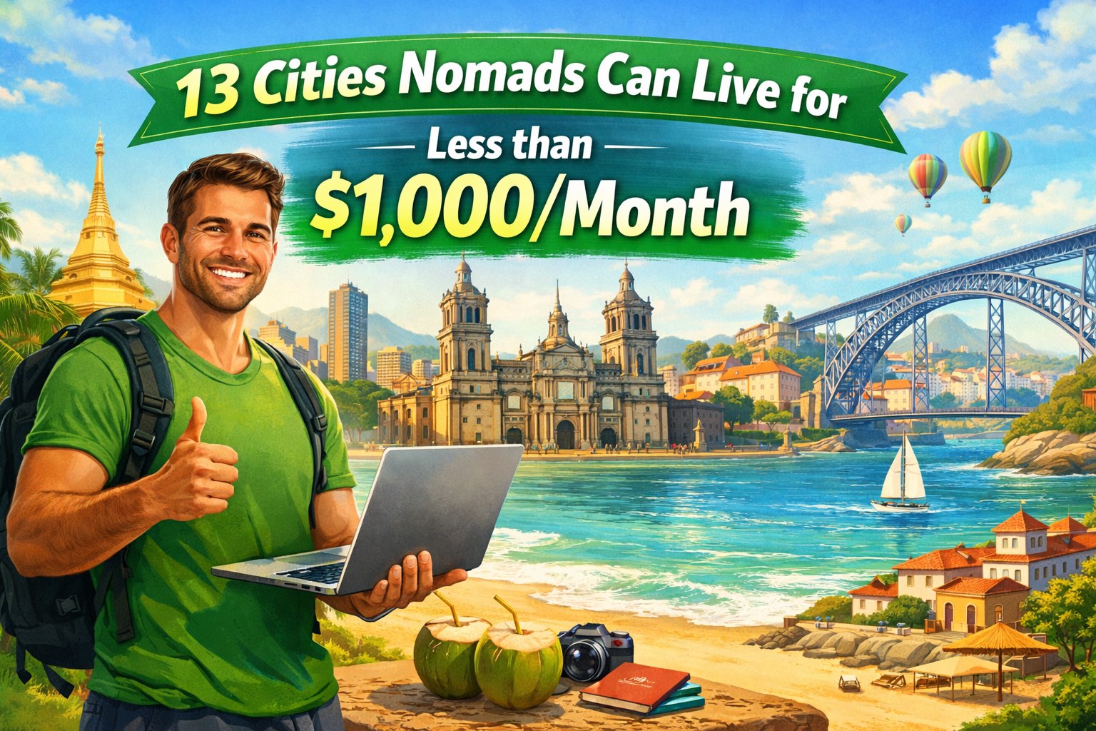 13 cities you can live for less than 1000 USD excluding rent - guide for nomads