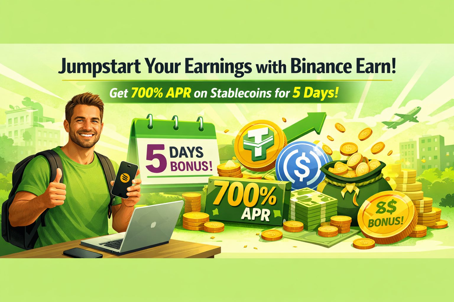 Binance Earn - promotion APR bonus for new users