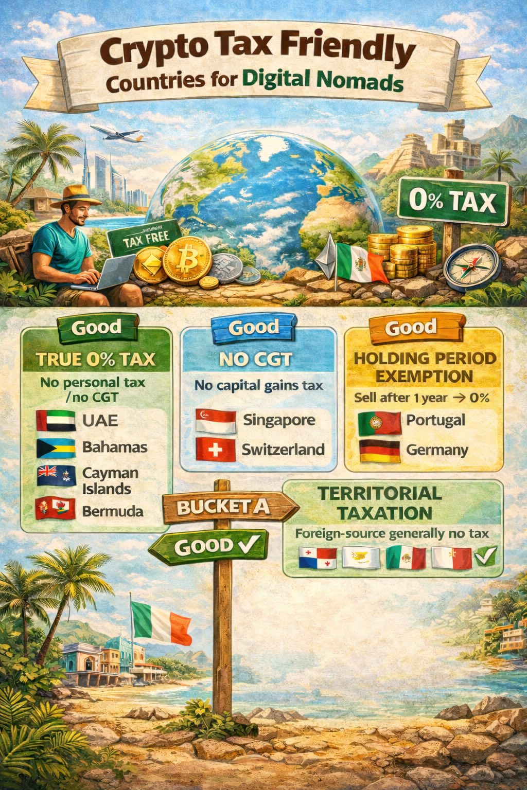 crypto tax strategies: crypto tax friendly countries for nomads and expats