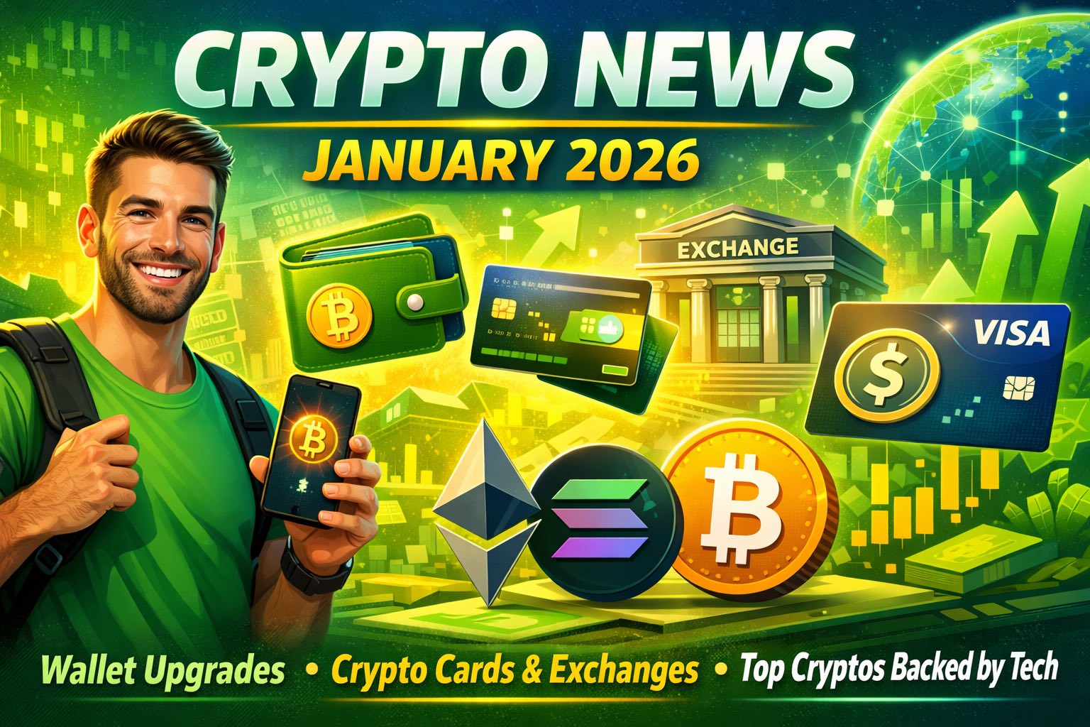 crypto news January 2026 - snapshot of wallets, cards and exchanges news