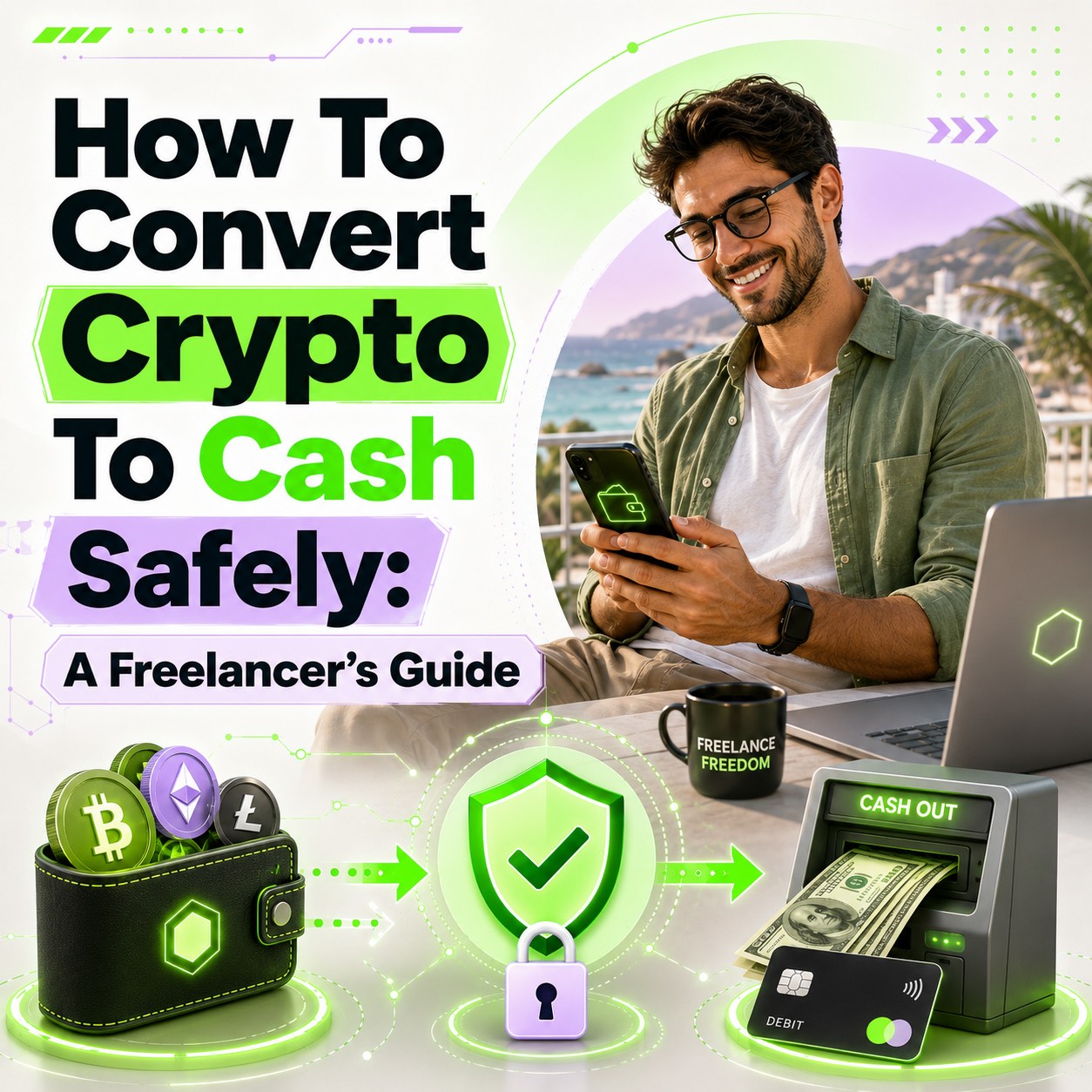 how to convert crypto to cash safely for freelancers